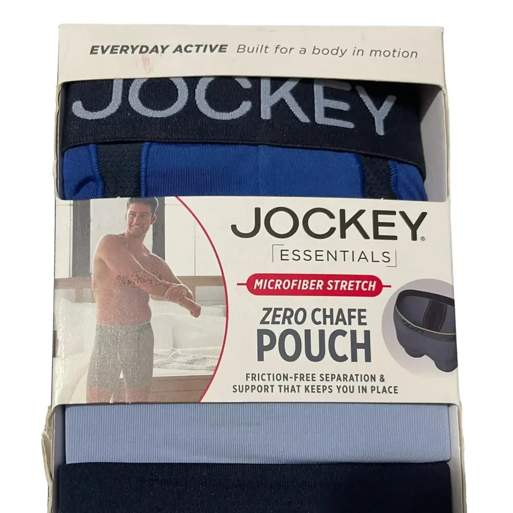 Jockey Essentials Mens 2XL Zero Chafe Pouch Boxer Brief Microfiber Underwear